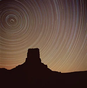 Nighttime Prints: Star trek over Monument Valley