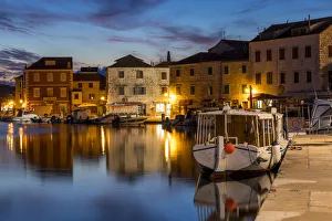 Traditionally Croatian Prints: Stari Grad at dawn, Hvar, Croatia, Europe