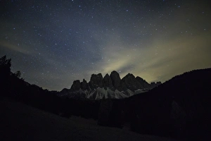 Starry Sky Prints: Starry night on the Odle seen from Malga Zannes, Funes Valley, South Tyrol, Dolomites
