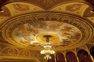 State Opera House (Magyar Allami Operahaz) ceiling, Budapest, Hungary, Europe