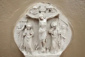 Reliefs Prints: Station on the Way of the Cross, Cotonou, Benin, West Africa, Africa
