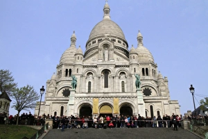 Places Of Worship Prints: Stations of the Cross on Good Friday at the Sacre-Coeur, Montmartre, Paris, France, Europe