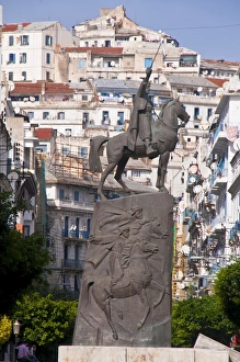 Algeria Prints: The statue of Abdel Kader at Place Abdel Kader, Algiers, Algeria, North Africa, Africa