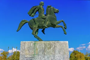 Greek Culture Gallery: Statue of Alexander The Great on Bucephalus horse at the city waterfront, Thessaloniki