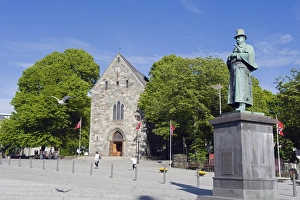 Stavanger Prints: Statue of Alexander Kielland, Stavanger Cathedral, Stavanger, Norway, Scandinavia, Europe