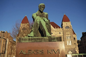 Finland Prints: Statue of Alexis Kivi, Helsinki, Finland, Scandinavia, Europe