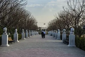 Statue alley in the Minare Park and Shanadar Park in Erbil (Hawler), capital of Iraq Kurdistan, Iraq, Middle East