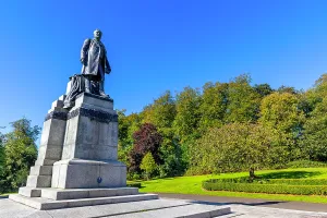 Identity Prints: Statue of Andrew Carnegie in Pittencrieff Park displays historical significance
