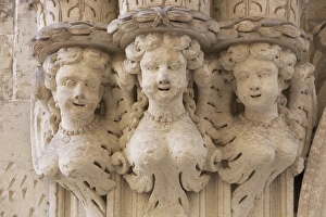 Statue of angels outside a church in the baroque city of Lecce, Puglia, Italy, Europe