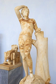 Archaeological Museum Prints: Statue, Archaeological Museum, Delos, UNESCO World Heritage Site, Cyclades Islands