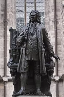 Images Dated 6th October 2010: Statue of Bach, Leipzig, Saxony, Germany, Europe