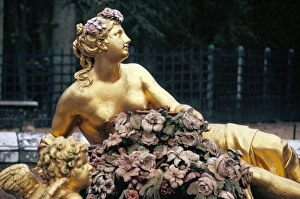 Nude Prints: Statue in Bassin de Flore, by Tuby, Chateau of Versailles, dating from 17th century