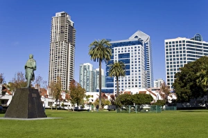 San Diego Prints: Statue of Benito Juarez in Pantojo Park, San Diego, California, United States of America