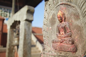 Religious Figure Prints: Statue at Bhagwati Shiva Temple, Dhulikhel, Kathmandu Valley, Nepal, Asia