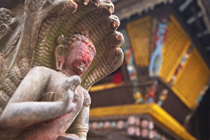 Statue at Bhimsen Temple, Kathmandu, Nepal, Asia