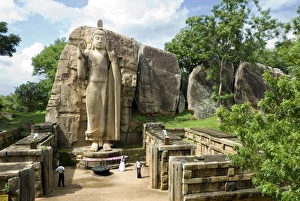 Images Dated 26th December 2009: Statue of Buddha, 12 metres tall, carved in granite, Aukana, north of Dambulla