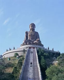 Images Dated 27th July 2008: Statue of the Buddha, the largest in Asia, Po Lin Monastery, Lantau Island