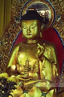 Lantau Prints: Statue of the Buddha, Polin Temple and monastery, Lantau Island, Hong Kong, China, Asia