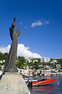 Statue in Carenage Harbour, St