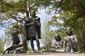 Uruguayan Prints: Statue of Carruas Indians, Montevideo, Uruguay, South America