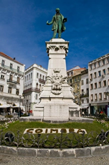 Landscaping Prints: Statue in the central square of Coimbra, Portugal, Europe