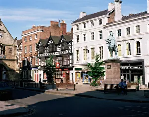 Shrewsbury Prints: Statue of Clive of India in the Square, Shrewsbury, Shropshire, England