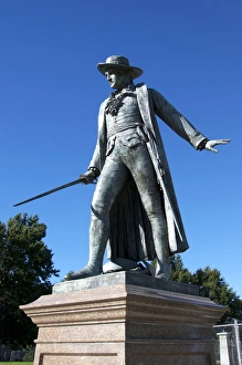 Boston Prints: Statue of Colonel William Prescott, Bunker Hill, Charlestown, Boston, Massachusetts
