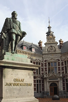 Famous Person Prints: Statue of Count (Graaf) Jan van Nassau, 1536 to 1606, at the Domplein, Utrecht