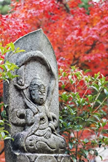 Statue in Daisho-in Buddhist temple, Miyajima Island, Hiroshima Prefecture, Honshu, Japan, Asia