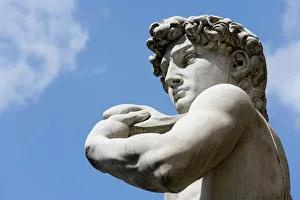 Stone Carving Prints: Statue of David, Piazza della Signoria, Florence, UNESCO World Heritage Site