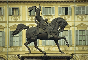 Piedmont Prints: Statue of Emanuele Filiberto of Savoy on horseback