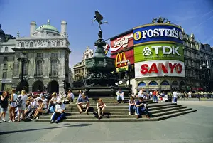 Step Prints: Statue of Eros and Piccadilly Circus, London, England, UK
