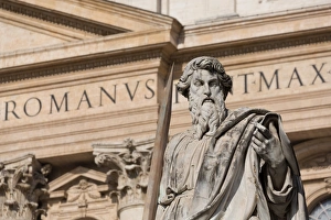 Male Representation Prints: Statue and the facade of the Basilica of St