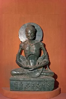 Statue of the fasting or emaciated Buddha in the Museum at Lahore