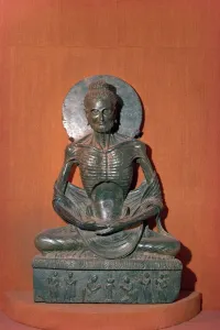 Statue of the fasting or emaciated Buddha in the Museum at Lahore Statue of the fasting or emaciated Buddha in the Museum at Lahore