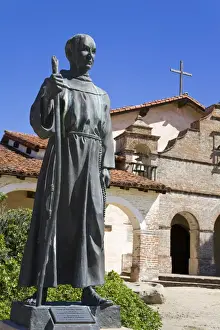 Walking Stick Prints: Statue of Father Junipero Serra outside Mission San Antonio, Monterey County