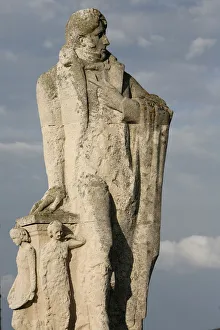 Ille Et Vilaine Prints: Statue of Francois-Rene de Chateaubriand, St. Malo, Ille-et-Vilaine, Brittany, France