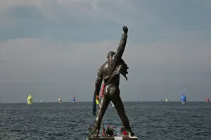 Switzerland Collection: Statue of Freddie Mercury, Montreux, Canton Vaud, Switzerland, Europe
