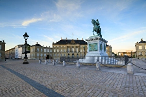 Royal Residence Prints: Statue of Frederick V, Amalienborg Palace Square, Copenhagen, Denmark, Europe