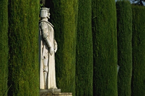 Alcazar Prints: Statue in the garden, Alcazar de los Reyes, Cordoba, Andalucia, Spain, Europe