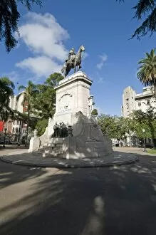 Statue of General Don Bruno De Zabala founder of Uruguay, Plaza Zabala