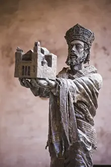 Monreale Prints: Statue of Guglielmo II at Monreale Cathedral (Duomo di Monreale) in Monreale