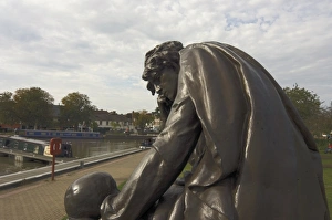 Hamlet Prints: Statue of Hamlet in Canal Basin, Stratford upon Avon, Warwickshire, England