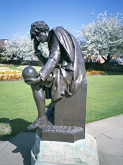 Stratford Prints: Statue of Hamlet, Shakespeare Memorial, Stratford upon Avon, Warwickshire