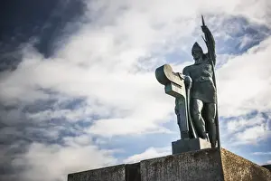Statue of Ingolfur Arnarson, considered the first settler of Iceland, on Arnarholl