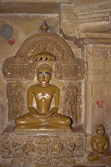 Jain Prints: Statue in interior of Jain Temple in the old city