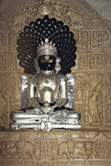 Jain Prints: Statue in the Jain temple of Luderwa (Loduva)