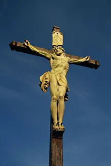 Christ Prints: Statue of Jesus Christ, Calvary, near Honfleur, Cotes de Grace, Normandy, France, Europe