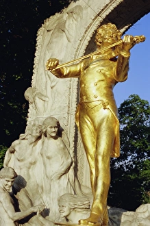 Austrian Eu Prints: Statue of Johann Strauss in Stadtpark, Innere Stadt, Vienna, Austria, Europe
