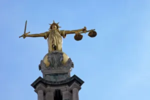 Gold Prints: Statue of Lady Justice with sword